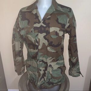 Army Woodland Camo Combat Coat Field Jacket | Med Long 8415-01-084-1648